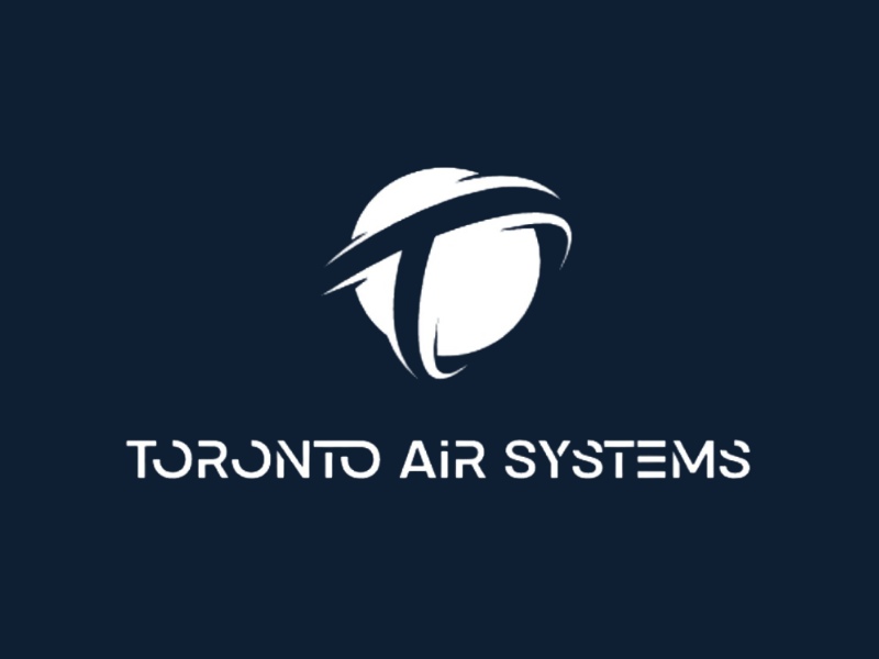 Logo of Toronto Air Systems featuring a stylized letter "T" within a circular design, set against a dark blue background.