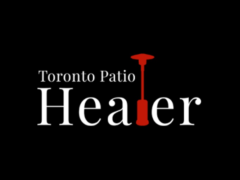 Logo of Toronto Patio Heater featuring a red patio heater icon and bold text on a black background.